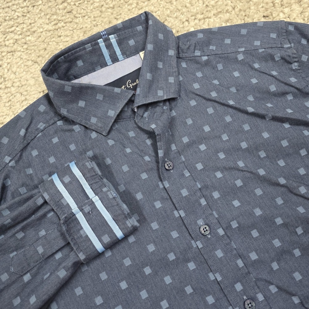 Robert Graham Mens Tailored Fit‎ Button Down Shirt Size L Smart Casual Designer